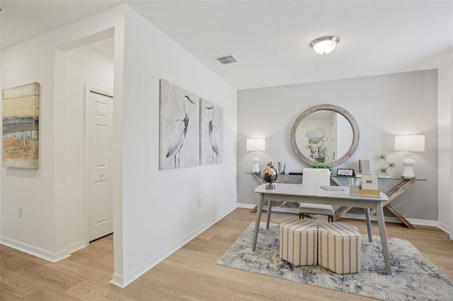 Furnished interior view inside a new home in Fox Pointe at Rivers Edge, Leesburg (Image 45).