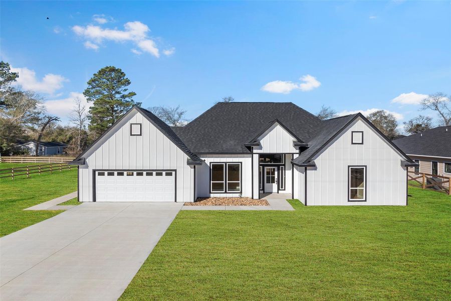 Front exterior of a new home in , Hempstead, TX, highlighting curb appeal (Image 18).