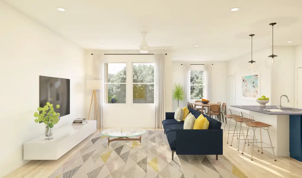 Great room with gorgeous flooring Great room with gorgeous flooring