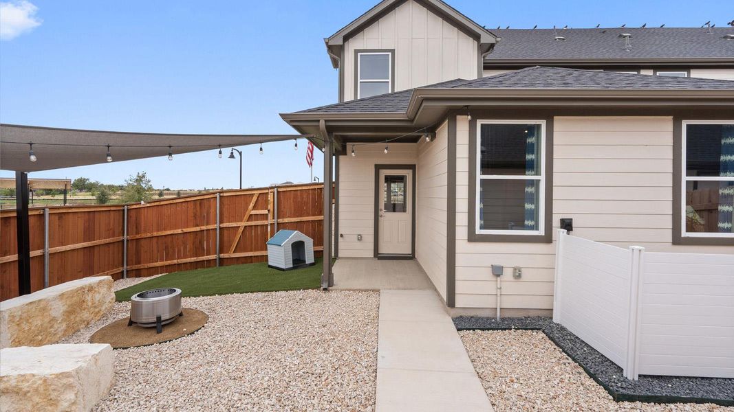Exterior details and patio area of a home in Avery Centre, Round Rock (Image 3). Exterior details and patio area of a home in Avery Centre, Round Rock (Image 3).