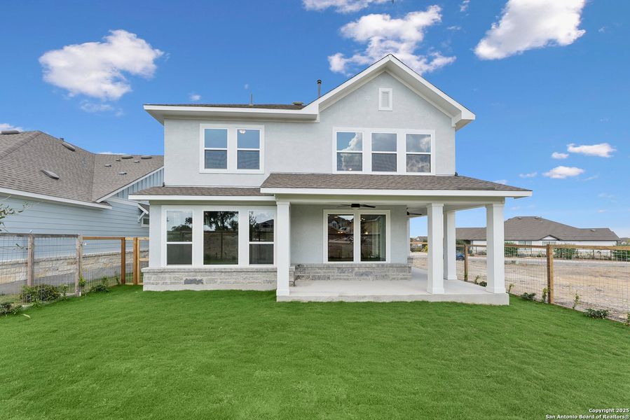 Exterior details and patio area of a home in The Crossvine 45’, Schertz (Image 19).