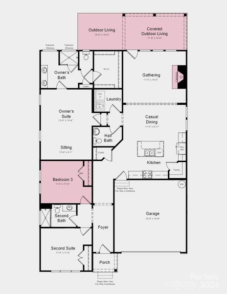 Structural options added include: secondary bedroom in lieu of flex room, fireplace, covered outdoor living.