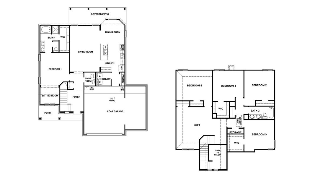 2D floor plan layout for the Walden by D.R. Horton in The Woods, Lumberton, TX (Image 3). 2D floor plan layout for the Walden by D.R. Horton in The Woods, Lumberton, TX (Image 3).