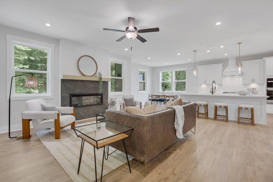 Representative furnished interior of a home built from the Emerson by Beazer Homes in Heirloom Landing, Auburn (Image 9). Representative furnished interior of a home built from the Emerson by Beazer Homes in Heirloom Landing, Auburn (Image 9).