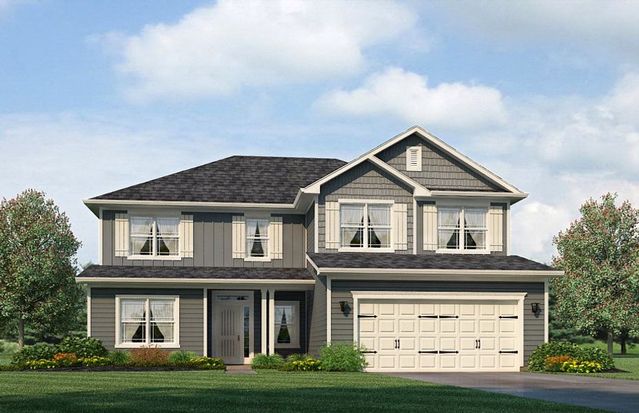 Representative exterior photo of a completed home built from the 3119 by Adams Homes in Hidden Pines, Cameron, NC (Image 16).