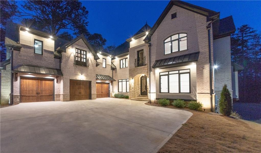 Front exterior of a new home in , Roswell, GA, highlighting curb appeal (Image 24). Front exterior of a new home in , Roswell, GA, highlighting curb appeal (Image 24).