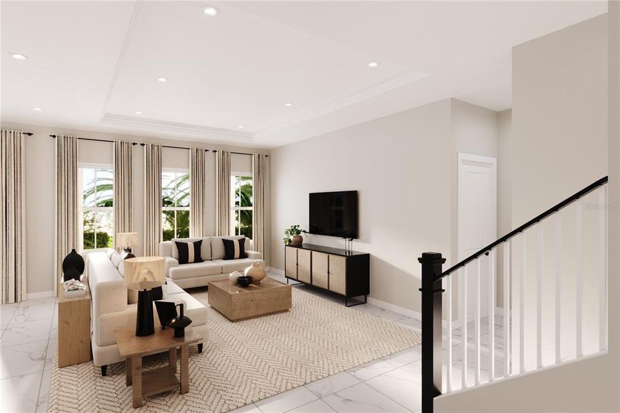 Furnished interior view inside a new home in Lake Mattie Preserve, Auburndale (Image 11). Furnished interior view inside a new home in Lake Mattie Preserve, Auburndale (Image 11).