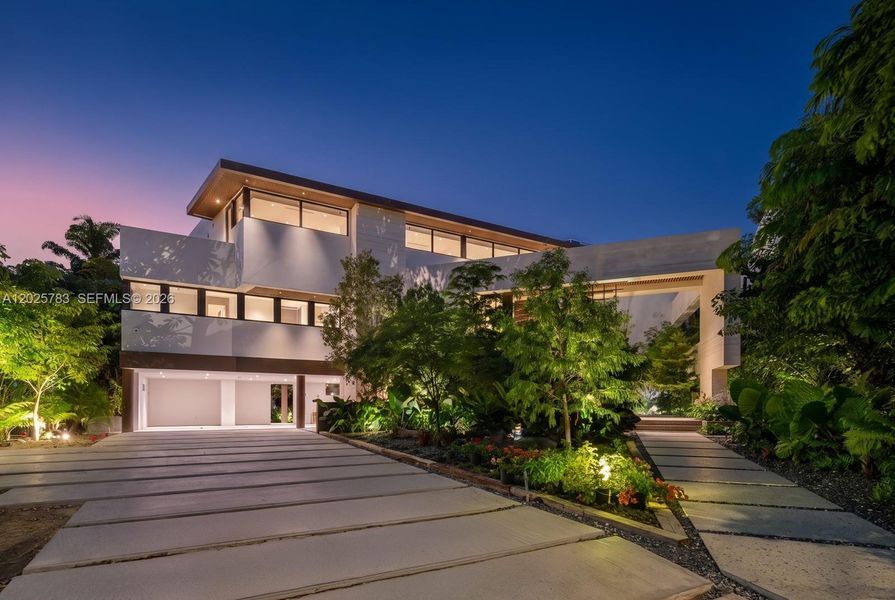 Front exterior of a new home in , Coral Gables, FL, highlighting curb appeal (Image 28). Front exterior of a new home in , Coral Gables, FL, highlighting curb appeal (Image 28).