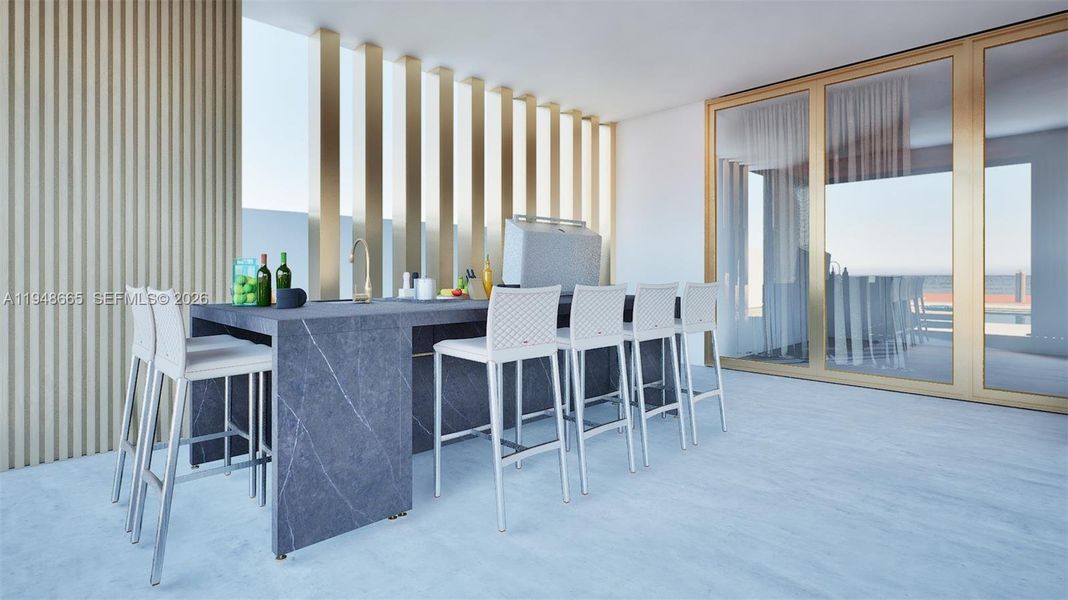 Furnished interior view inside a new home in , Miami Beach (Image 7).