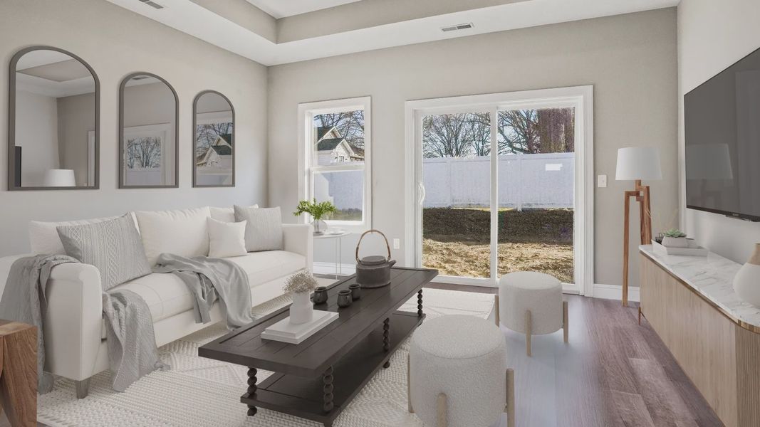 Representative furnished interior of a home built from the Rockaway by Epcon Communities in The Courtyards at Oak Grove, Durham (Image 11).