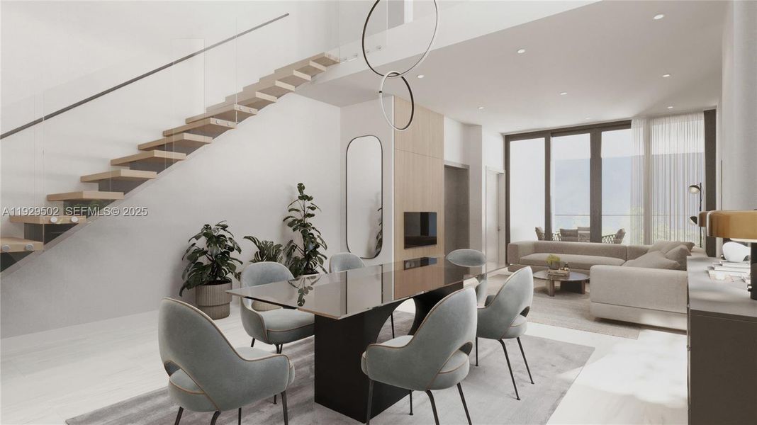 Furnished interior view inside a new home in , Miami Beach (Image 5). Furnished interior view inside a new home in , Miami Beach (Image 5).