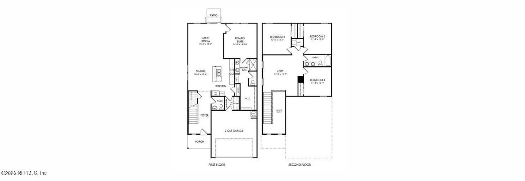 2D floor plan layout of this home in Flagler Village - Classic Series, Palm Coast, FL (Image 2). 2D floor plan layout of this home in Flagler Village - Classic Series, Palm Coast, FL (Image 2).