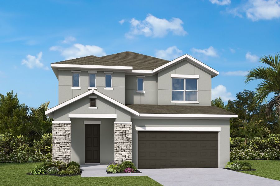 Representative exterior photo of a completed home built from the The Zander by David Weekley Homes in Eastlyn, Bradenton, FL (Image 5).