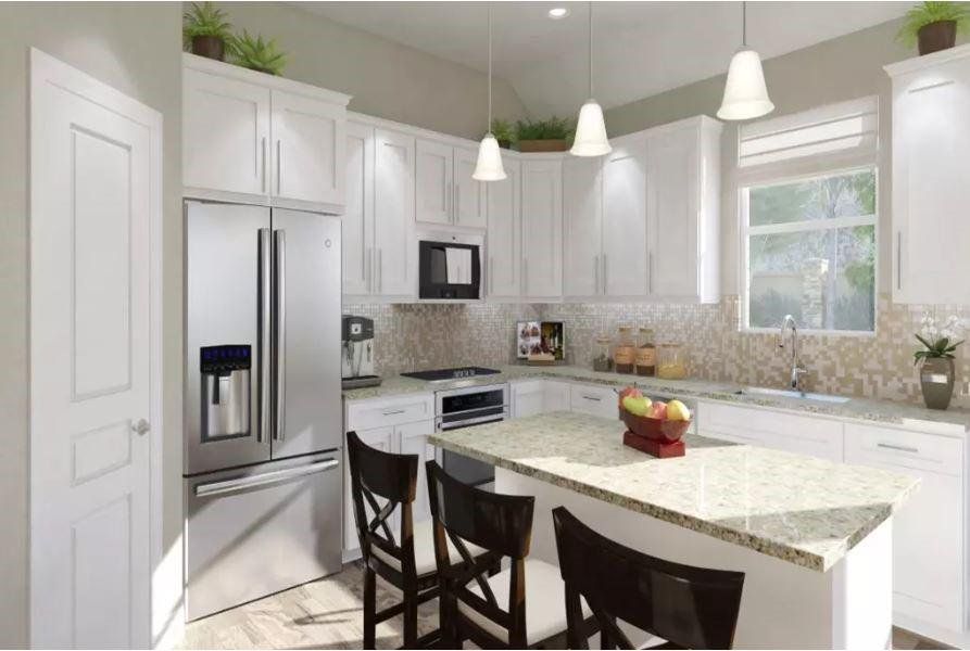 Photo of Pulte model home with same floor plan, not of actual home listed.