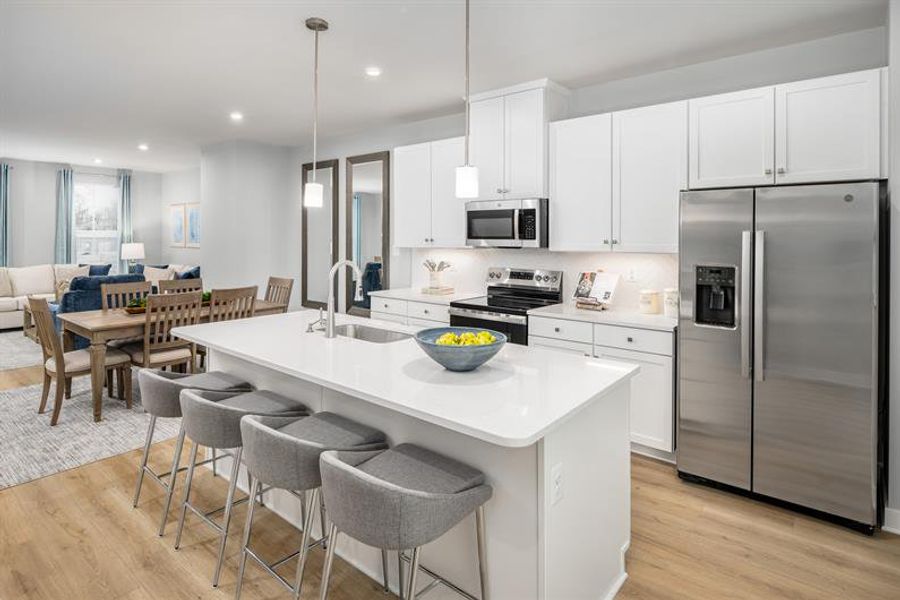 Representative furnished interior of a home built from the Mayer by Ryan Homes in Stowe Branch Townhomes, Charlotte (Image 6).