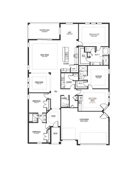 2D floor plan layout of this home in Wynwood, Ocoee, FL (Image 3).