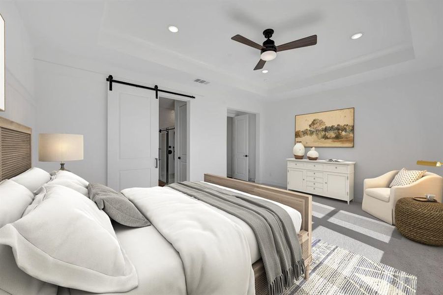 Furnished interior view inside a new home in Kreymer at the Park, Wylie (Image 8).