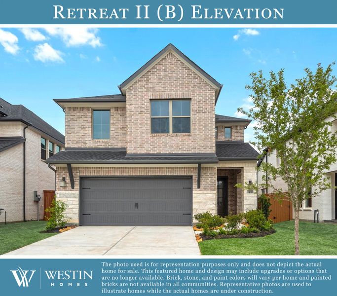 Representative exterior photo of a completed home built from the The Retreat II by Westin Homes in Parmer Ranch - 40', Georgetown, TX (Image 2).