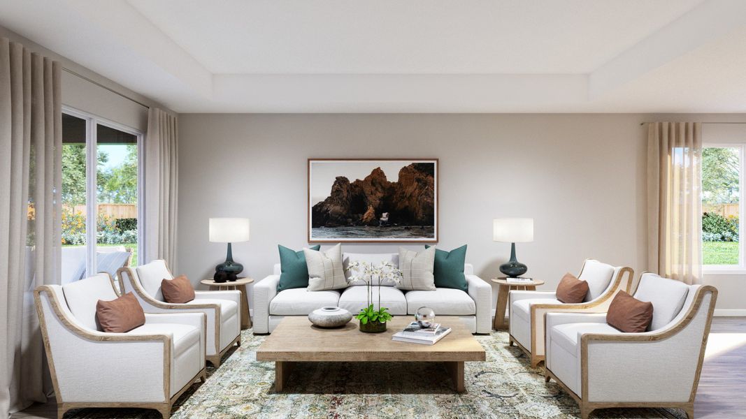 Representative furnished interior of a home built from the The Cortona by Legend Homes in Hunters Ranch, San Antonio (Image 10).