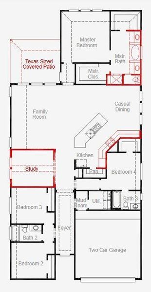 2D floor plan layout of this home in , Spring, TX (Image 2).