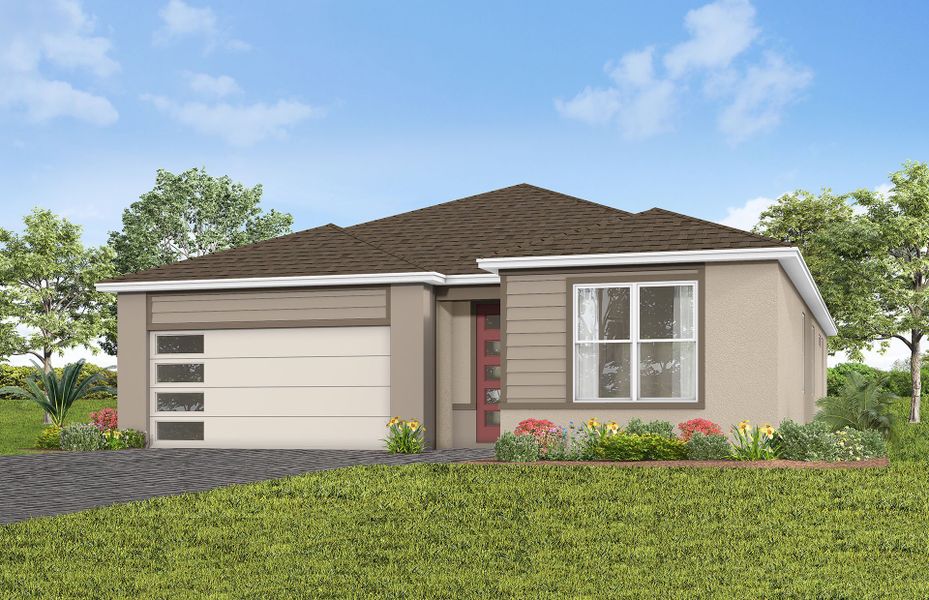 Representative exterior photo of a completed home built from the Garnet by Pulte Homes in Lakehaven Estates, Clermont, FL (Image 9). Representative exterior photo of a completed home built from the Garnet by Pulte Homes in Lakehaven Estates, Clermont, FL (Image 9).