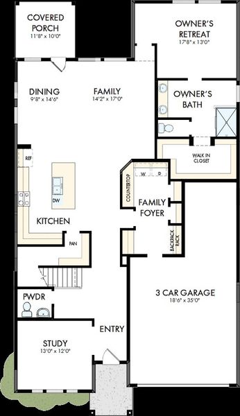 2D floor plan layout of this home in Creekshaw – Classic, Royse City, TX (Image 2).
