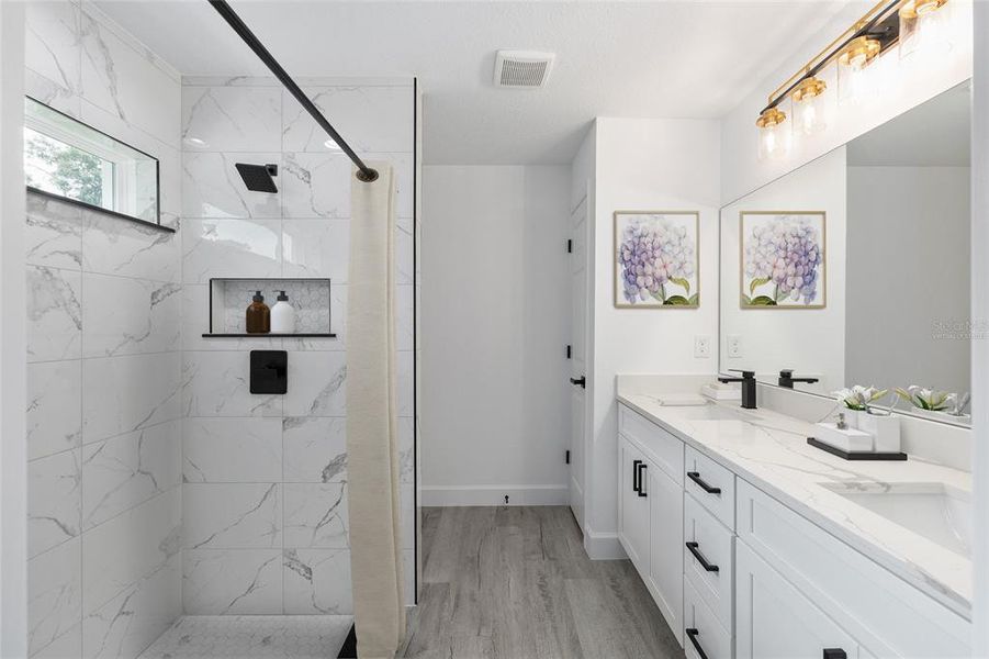 Model Home Primary Bathroom Virtually Staged Model Home Primary Bathroom Virtually Staged