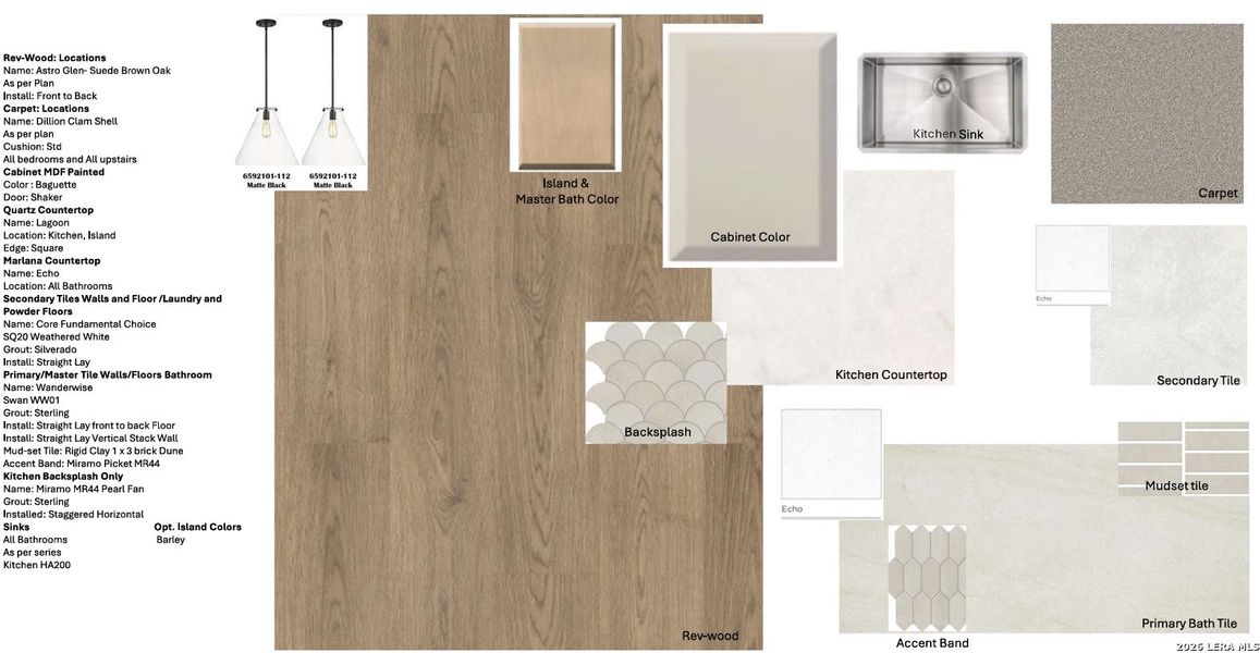 Sample of building materials used in homes in The Parklands, Schertz (Image 14).