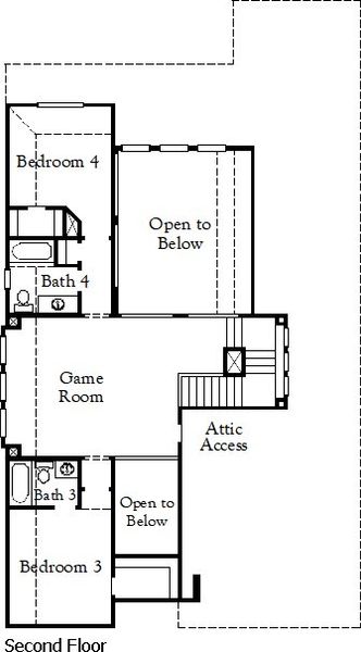 2D floor plan layout of this home in Pecan Square, Northlake, TX (Image 5). 2D floor plan layout of this home in Pecan Square, Northlake, TX (Image 5).