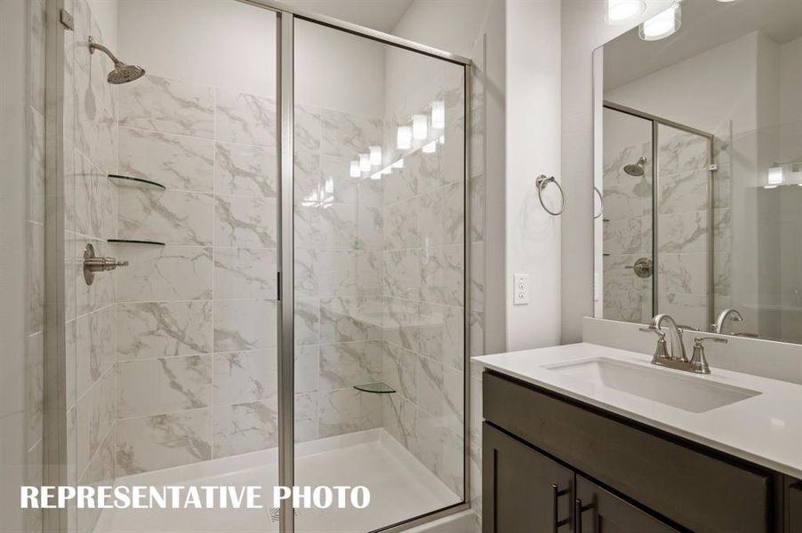 You will never want to leave this spacious walk in owner's bath shower!