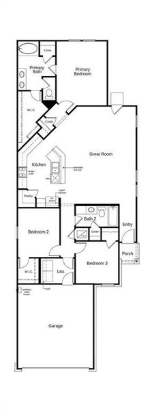 This floor plan features 3 bedrooms, 2 full baths and over 1,500 square feet of living space.