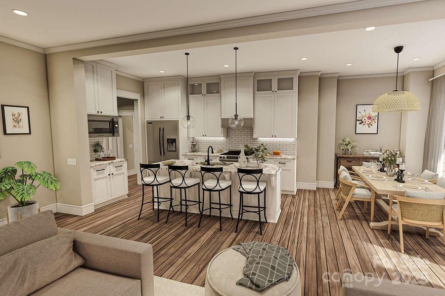 Furnished interior view inside a new home in , Lenoir (Image 6).