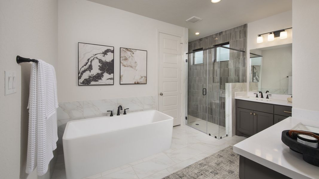 Furnished interior view inside a new home in The Colony, Bastrop (Image 6).