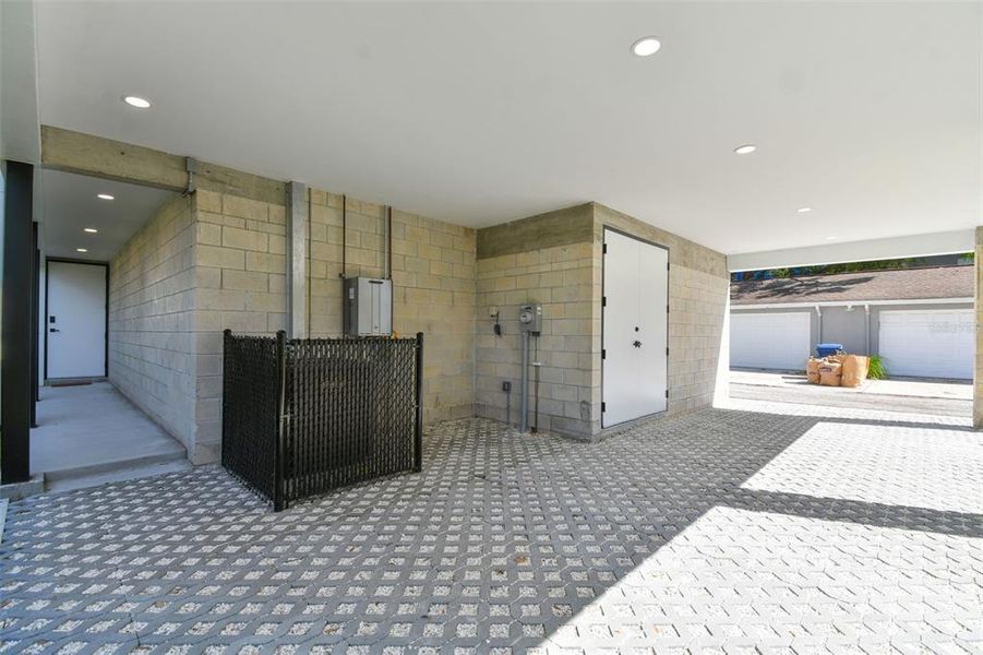 Storage Space in Carport Area