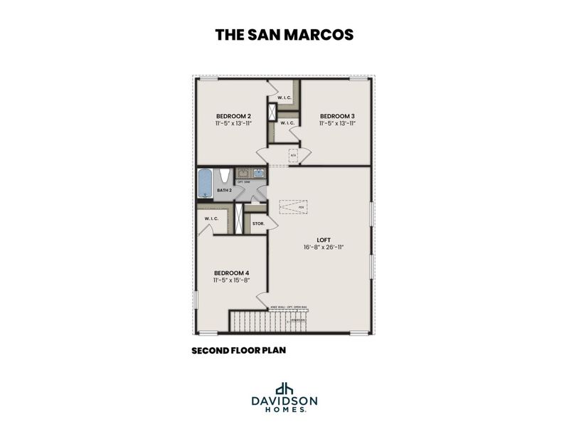 2D floor plan layout for the The San Marcos E by Davidson Homes LLC in Heartland, Heartland, TX (Image 4).