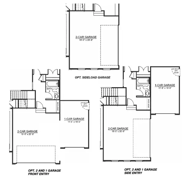 2D floor plan layout for the Hampshire by D.R. Horton in Pinebrook, Woodruff, SC (Image 5).