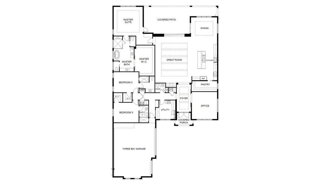 2D floor plan layout for the Riviera by GHO Homes in The Reserve at Grand Harbor, Vero Beach, FL (Image 5).