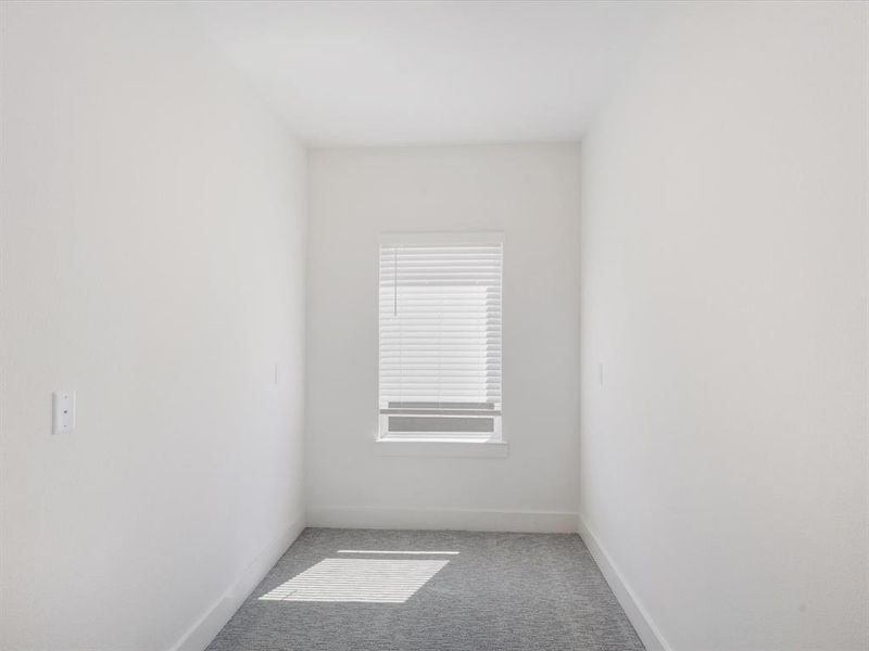 Empty room with carpet and baseboards Empty room with carpet and baseboards