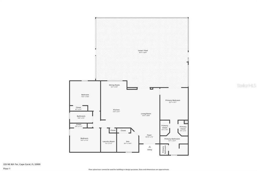 2D floor plan layout of this home in , Cape Coral, FL (Image 5). 2D floor plan layout of this home in , Cape Coral, FL (Image 5).