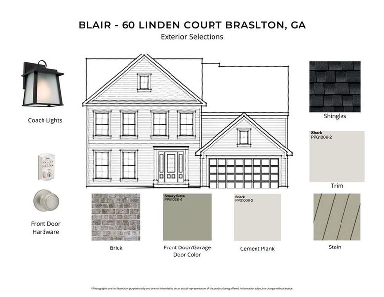 Sample of building materials used in homes in The Reserve At Liberty Park, Braselton (Image 2).