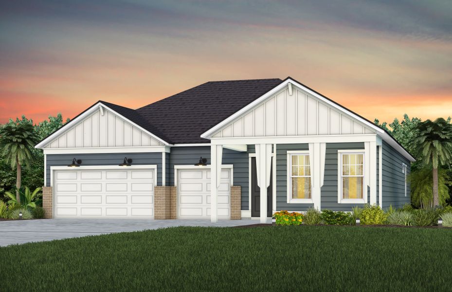 Representative exterior photo of a completed home built from the Mahogany by Pulte Homes in Fiddler's Cove, Kingsland, GA (Image 1). Representative exterior photo of a completed home built from the Mahogany by Pulte Homes in Fiddler's Cove, Kingsland, GA (Image 1).