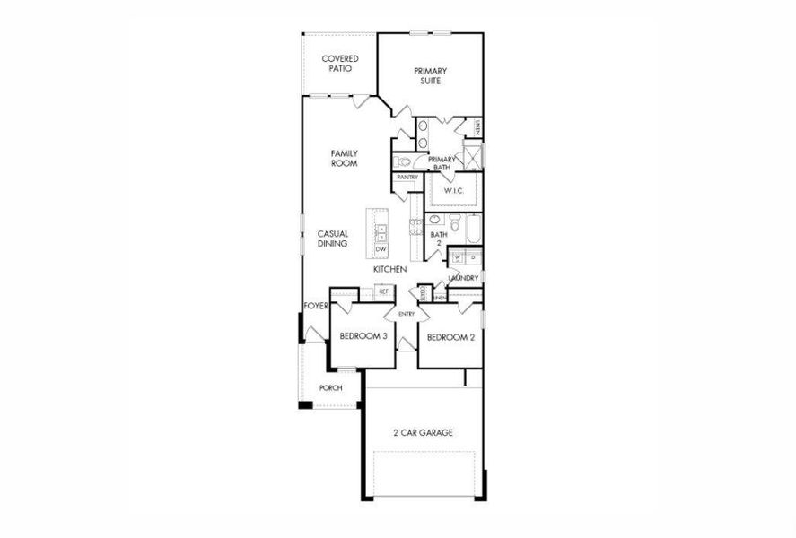 2D floor plan layout of this home in Landing Meadows - Traditional Series, New Caney, TX (Image 4).