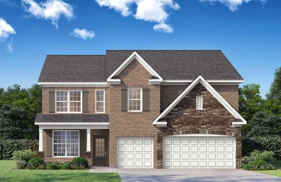 Front exterior of a new home in Butner Estates, South Fulton, GA, highlighting curb appeal (Image 1). Front exterior of a new home in Butner Estates, South Fulton, GA, highlighting curb appeal (Image 1).
