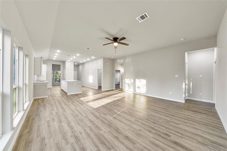 Living room has tons of space and natural light!