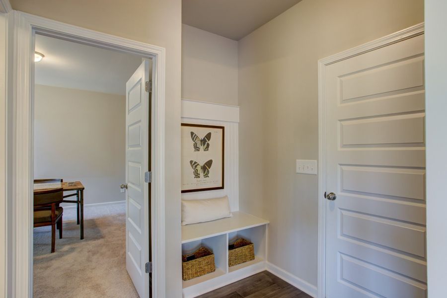 Main level mudroom with optional built-in bench