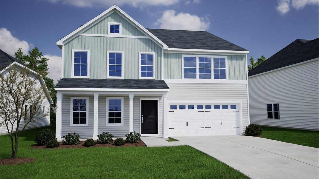 Representative exterior photo of a completed home built from the Warren - Genesis Value Collection by Mungo Homes in Stapleton, Clemmons, NC (Image 13).
