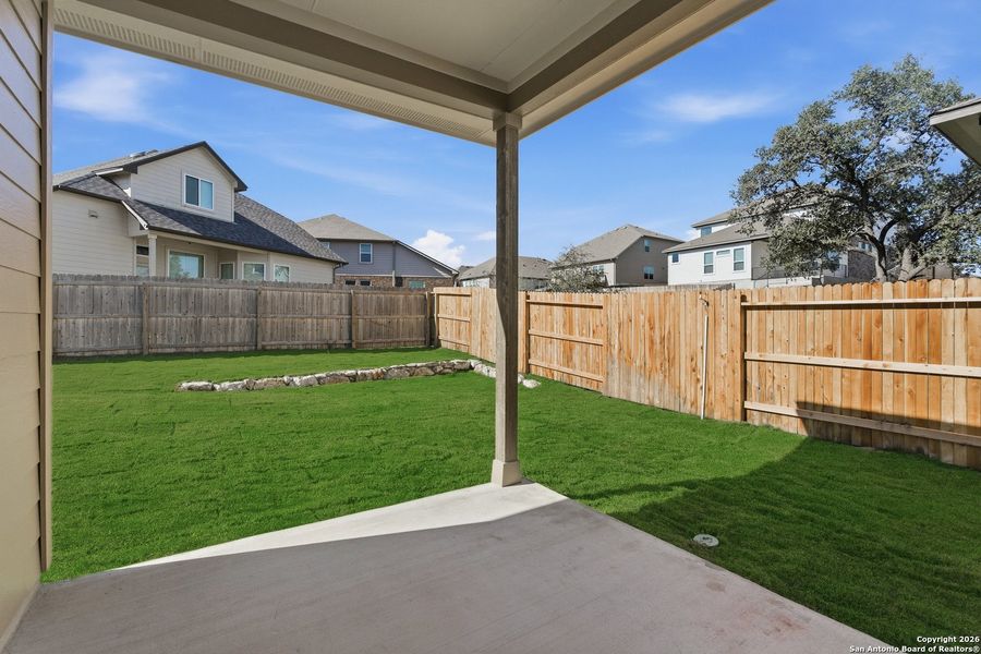 Exterior details and patio area of a home in Buffalo Crossing, Cibolo (Image 3).