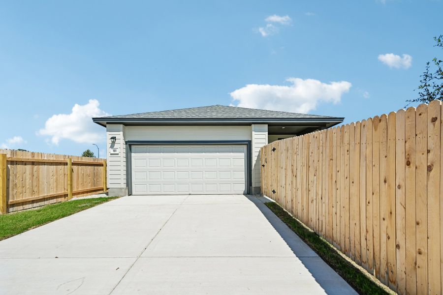 Exterior details and patio area of a home in Sage Hollow, Kyle (Image 14). Exterior details and patio area of a home in Sage Hollow, Kyle (Image 14).