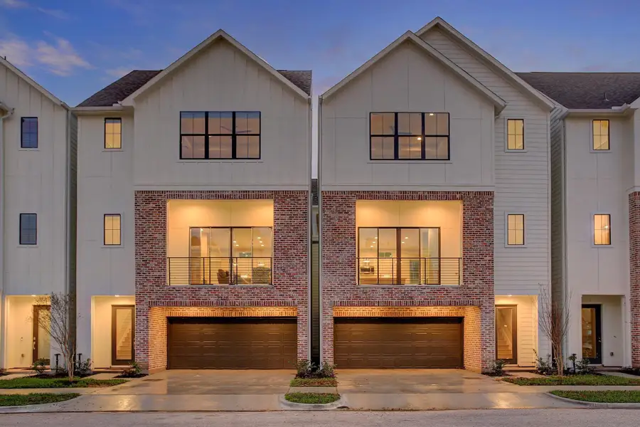 Front exterior of a new home in Willowbend Point, Houston, TX, highlighting curb appeal (Image 1).