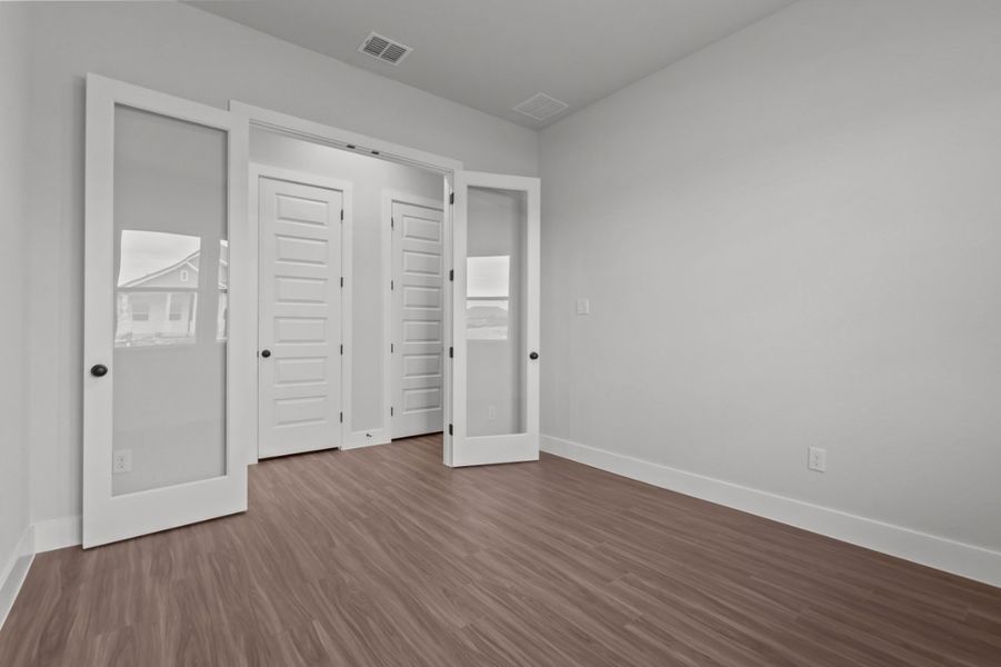 A room with white doors. A room with white doors.